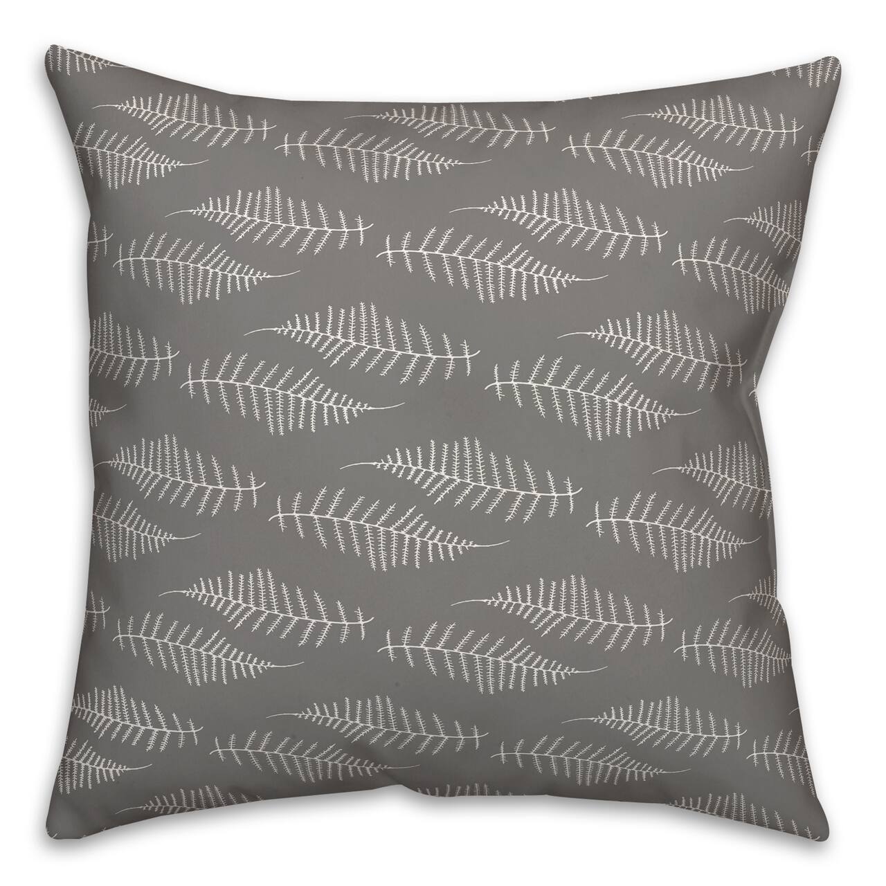 Sketched Fern Pattern Throw Pillow 18&#x22; x 18&#x22;